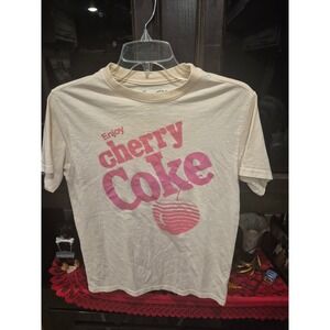 Coca Cola Cherry Coke Graphic T-Shirt Womens Small Short Sleeve Tee Top Teen 192